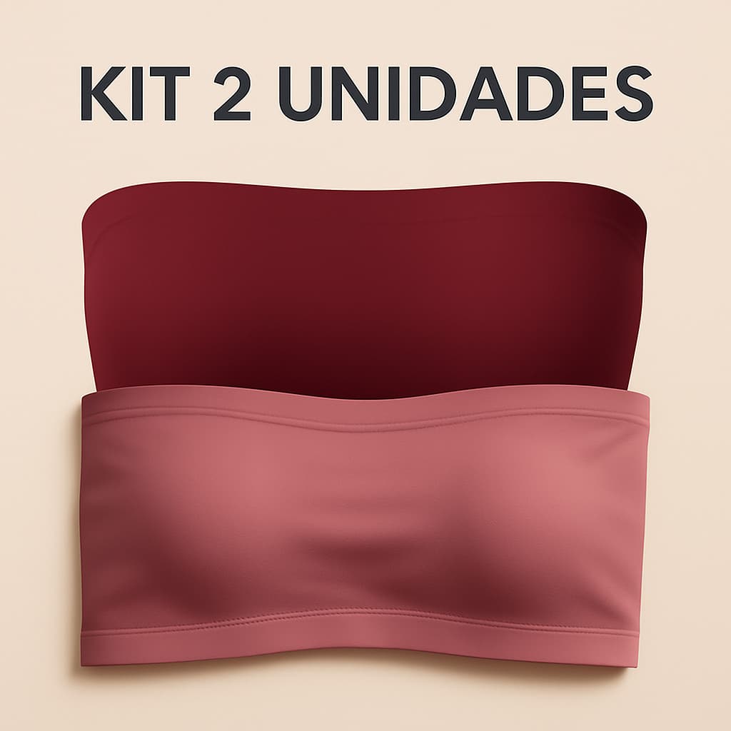 KIT 2 Top Fitness Feminino Cropped Faixa Sutiã Tomara Que Caia SEM BOJO