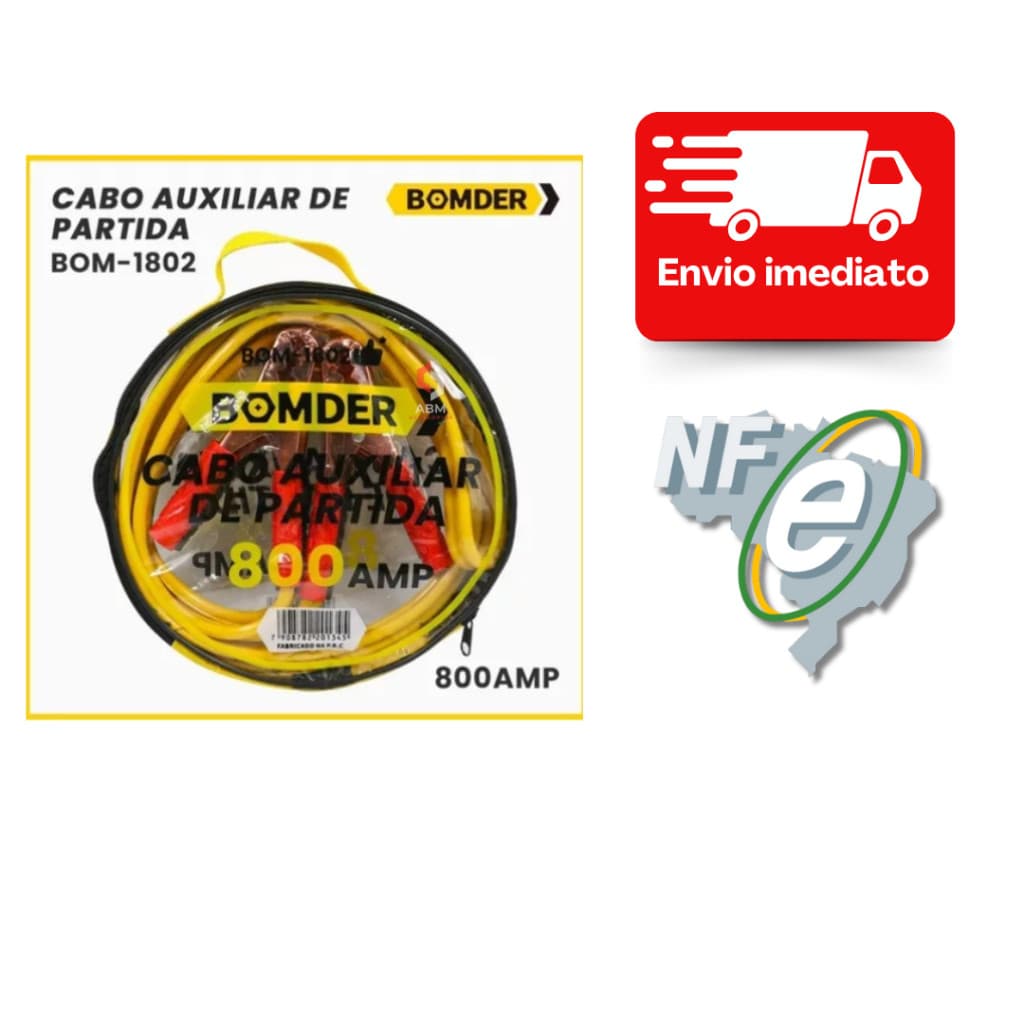 Cabo Carregador Bateria Chupeta Carro 800amp 2.2m Bom-1802