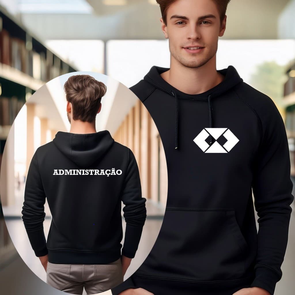 Blusa de Frio Canguru Moletom  Inverno  Frente e Verso ADM ADMINISTRAÇÃO  Faculdade  Profissão