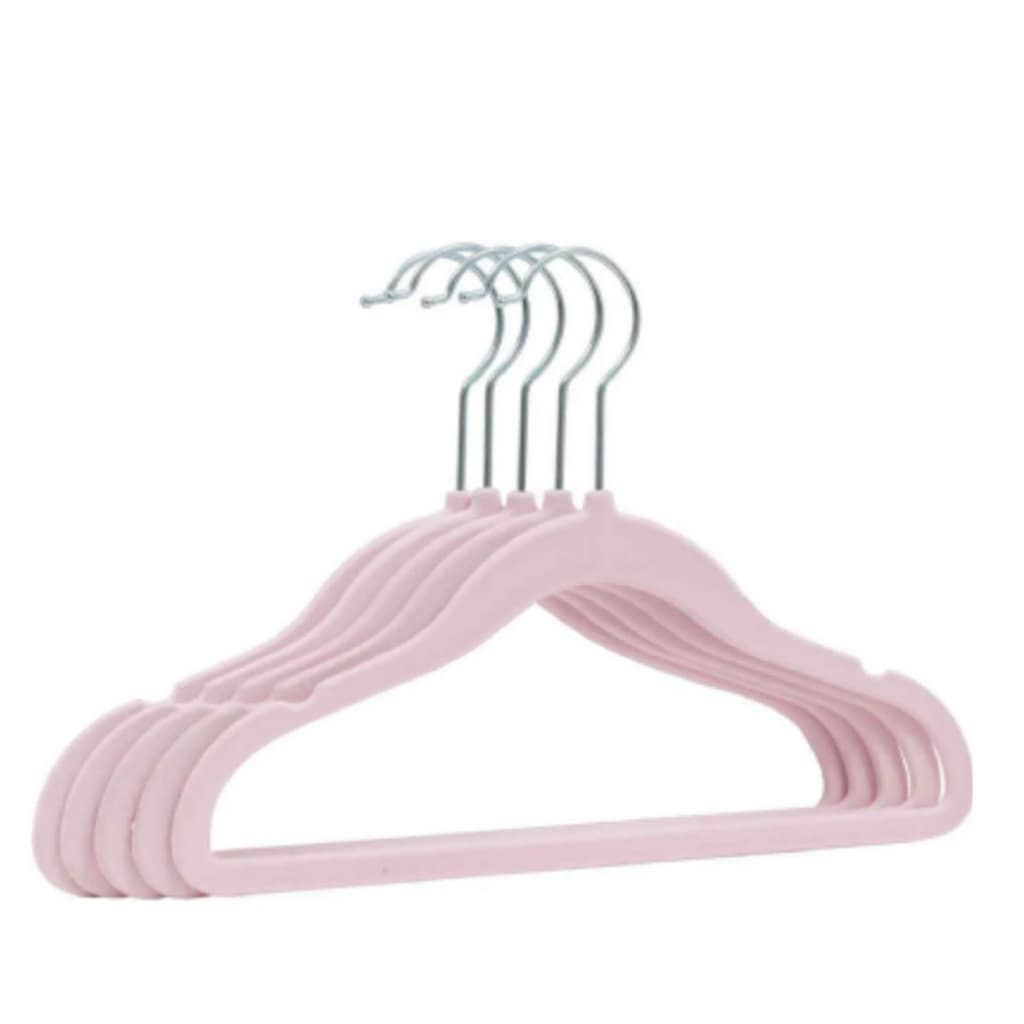 KIT 5 CABIDES INFANTIL BEBÊ EM VELUDO PARA VESTIDOS CAMISAS