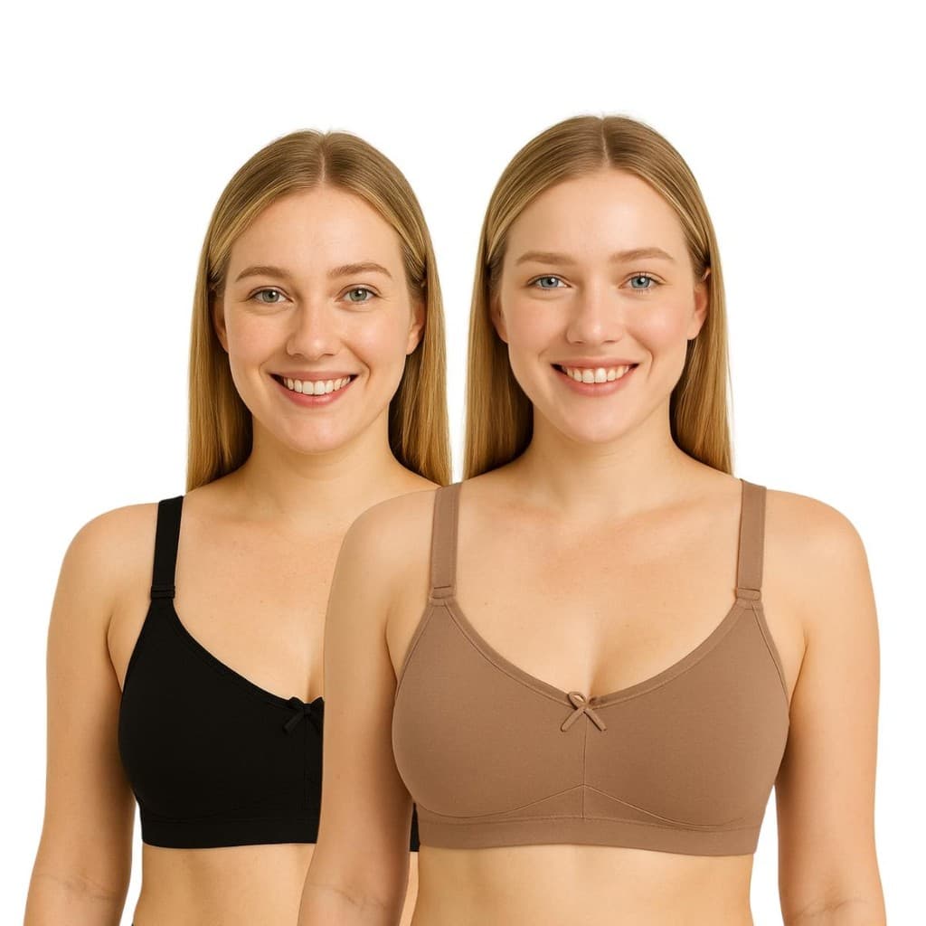 Kit 2 ou 1 Sutiã Sem Bojo Sem Aro Liso Básico De Sustentação Confortável Alça Larga Até o Plus Size 56