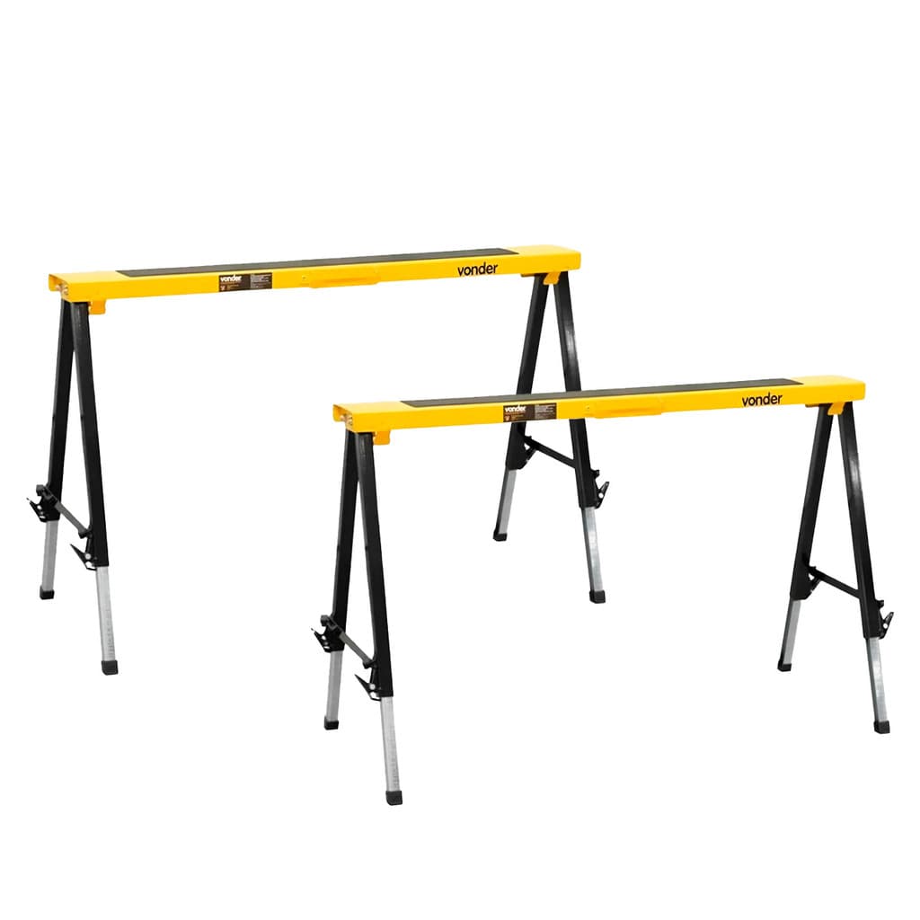 KIT 2 CAVALETE METÁLICO PORTÁTIL 150KG VONDER