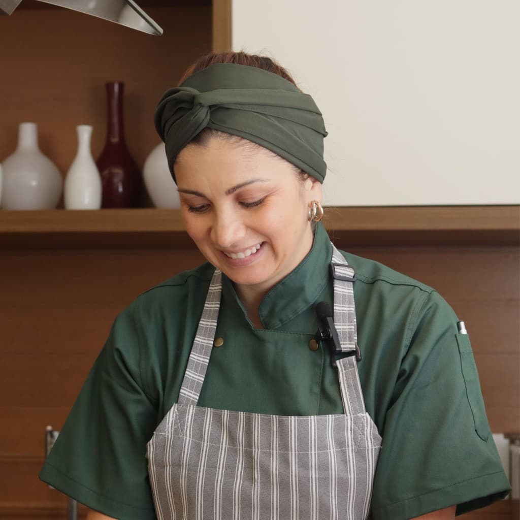 Bandana Faixa Turbante Verde Musgo Cozinha Chefe Atendimento