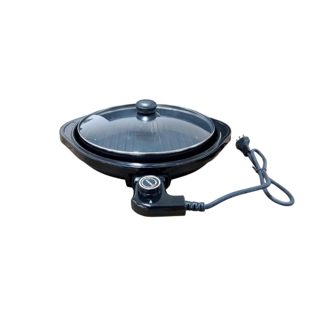 Grill Elétrico Redondo Premium com Termostato 127V - Preta
