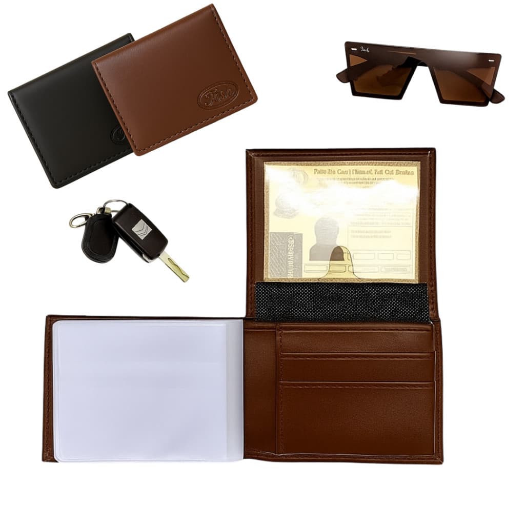 Carteira Masculina Com Porta-Cartão e Porta Documentos Roberto