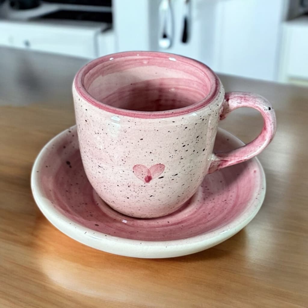 Xícara de Café 50ml Com Pires Feito em Cerâmica Para Cozinha