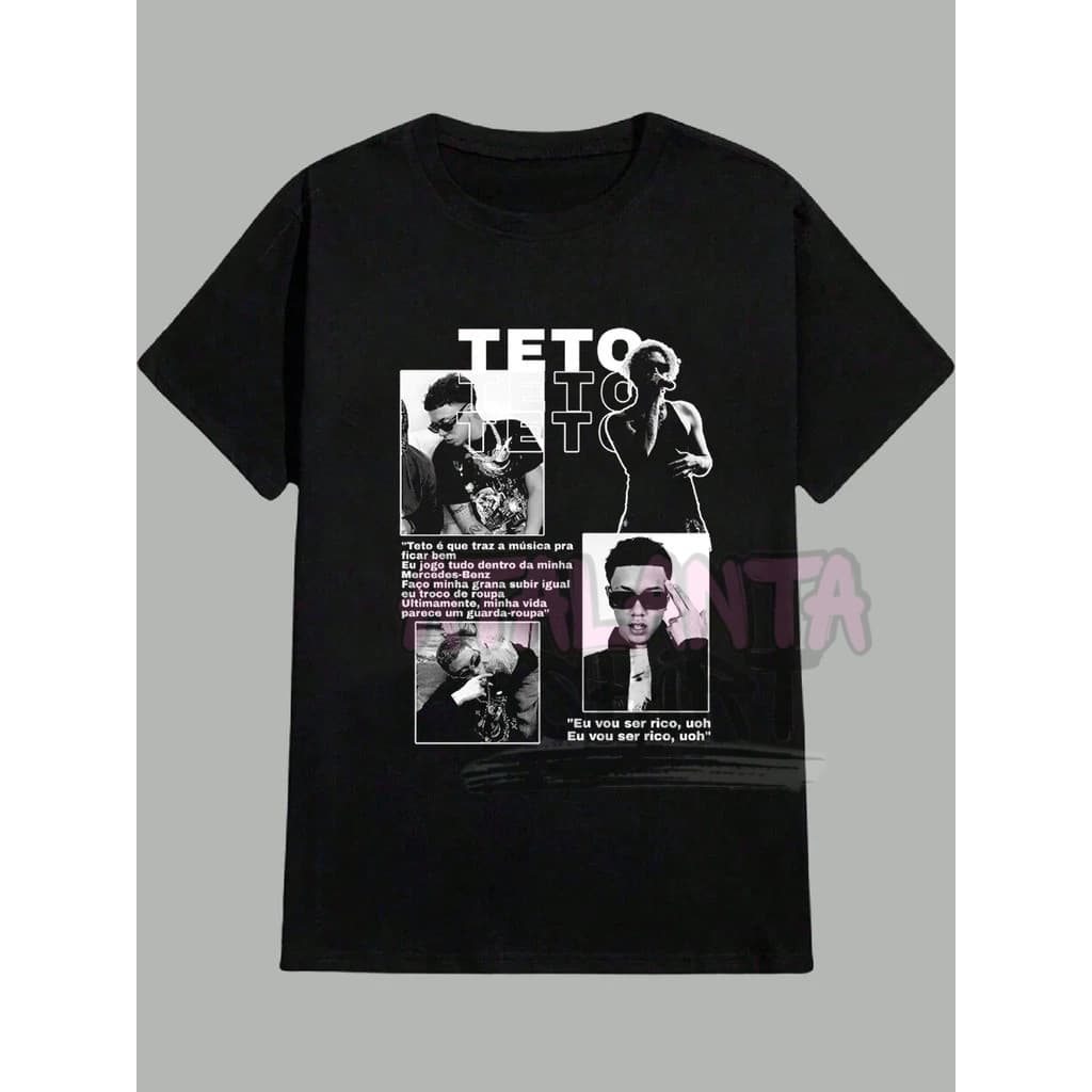 Camiseta Unissex Estampa Básica Cantor Rapper Teto Streetwear - Camisa de Malha 100% Algodão - Envio Rápido - DR Bigorna