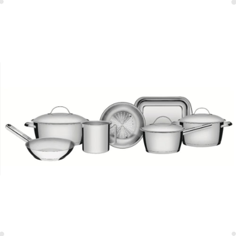 Jogo de Panelas Tramontina Inox Fundo Triplo Allegra 7 Pcs
