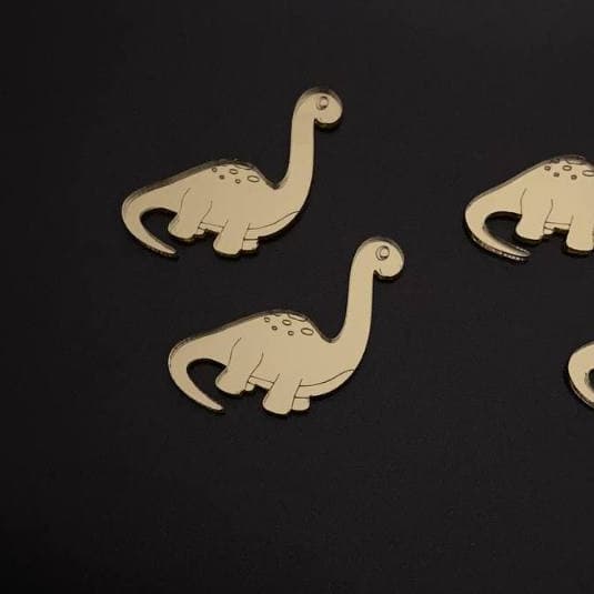 Aplique Dinossauro 4cm Acrílico Espelhado Kit com 10 unidades