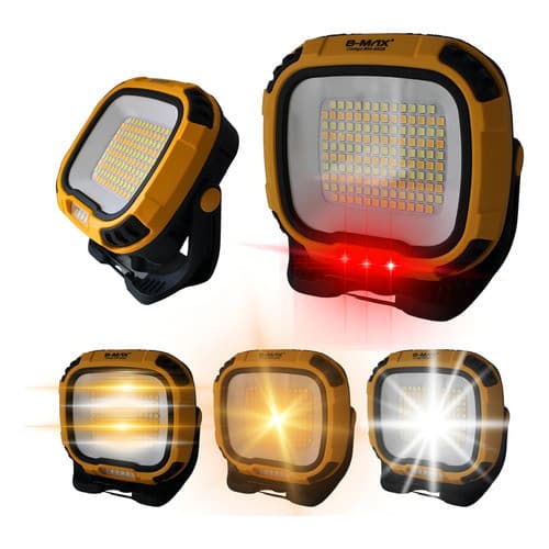 Refletor De Led Multifuncional Portátil Recarregável Lanterna Amarelo E Preto Luz Branco E Amarelo