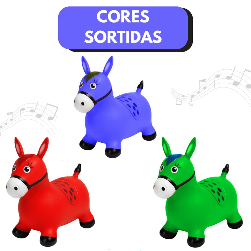 MENINOS - Cavalinho Pocotó Upa Upa Infantil Grande Inflável Emborrachado c/ Música (Cores Sortidas)