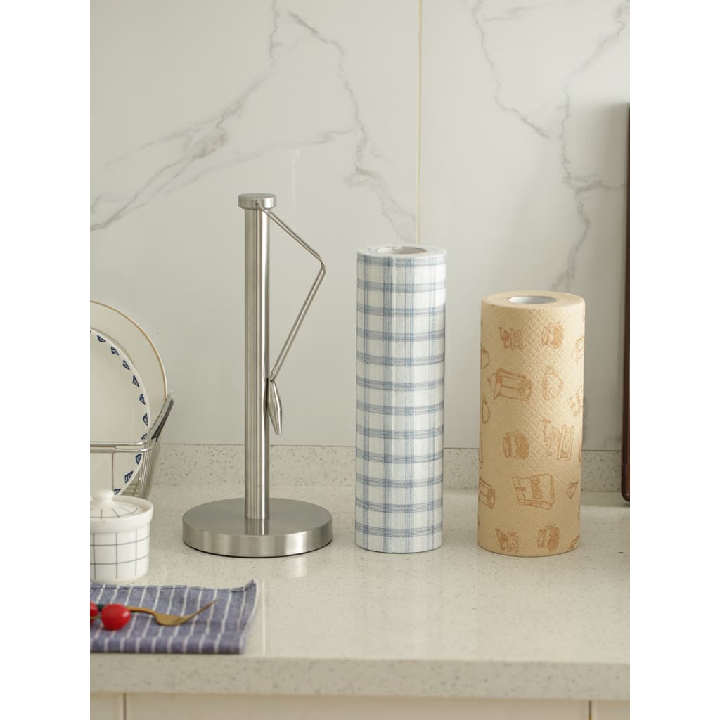 Criativo cozinha de aço inoxidável suporte de toalha de papel bancada Vertical grande rolo perfuração-livre suporte de p