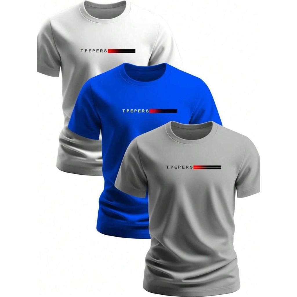 Kit 3 Camisetas Masculinas 100% Algodão Casual Básica Confortável Premium P ao GG