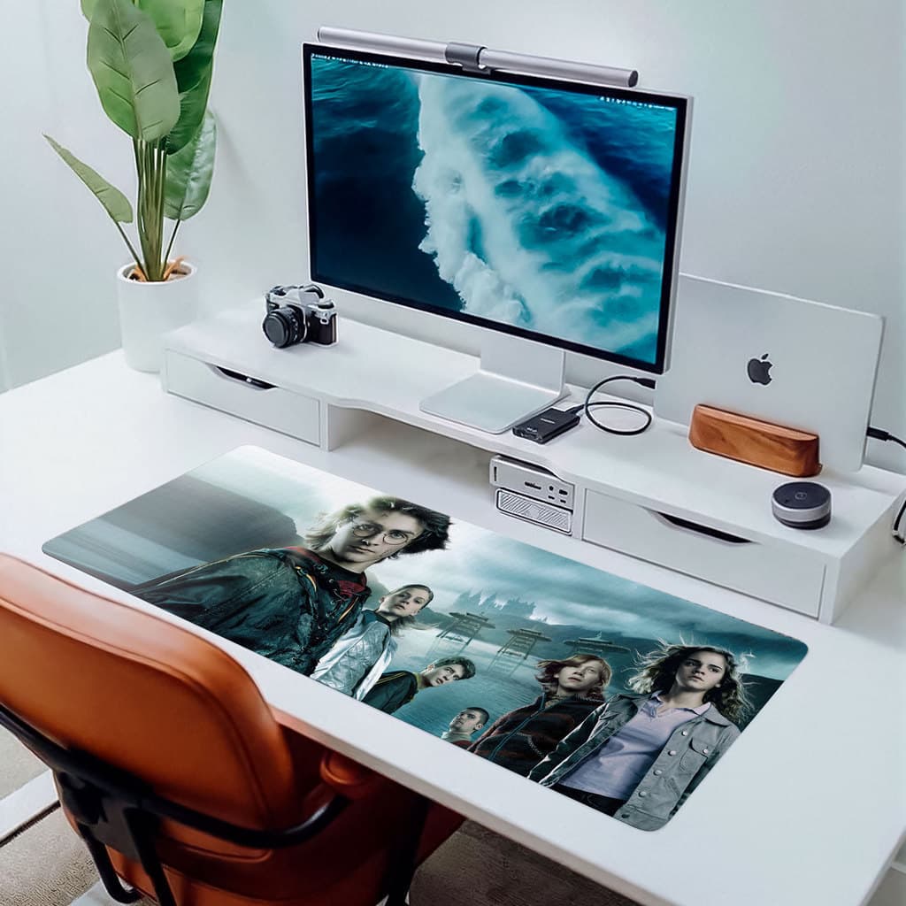 MousePad Grande RGB Harry Potter Castelo Hogwarts Personagens Geek Gamer Escritório Extra Grande  Premium