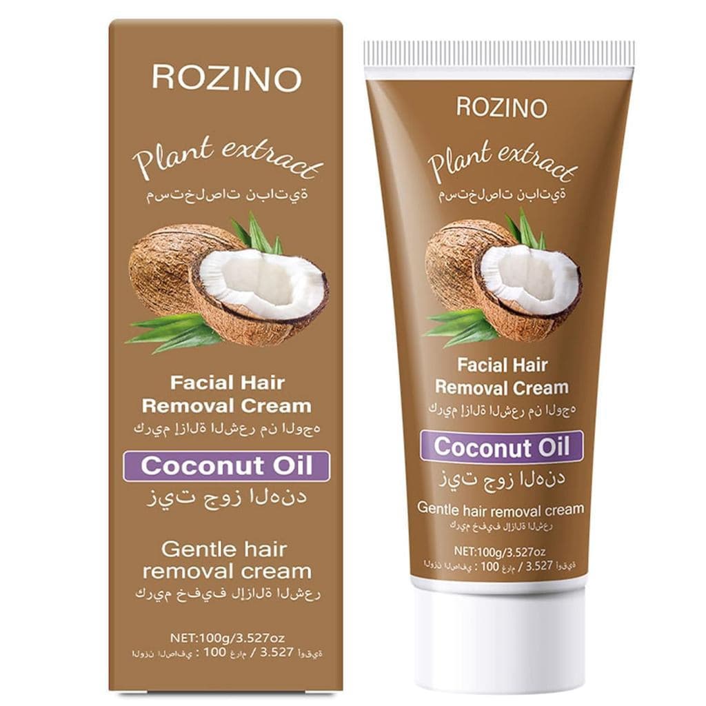 Remoção de Pelos Faciais com Óleo de Coco e Extrato Vegetal, Removedor Suave de Pelos Faciais para Mulheres e Homens, Fó