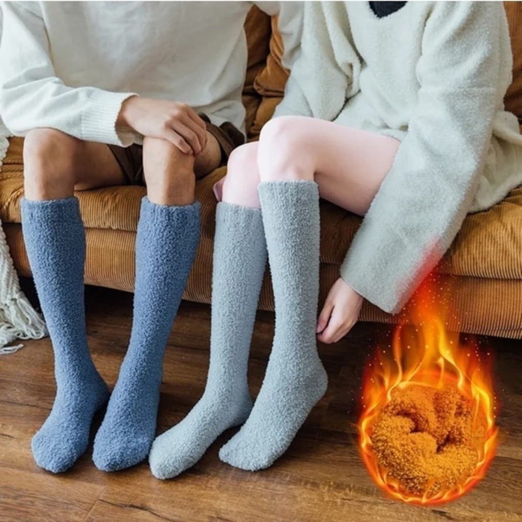 Kit 3 Pares Meia Termica Felpuda Grande Masculina e Feminino Frio Inverno/Casal/Unissex/Dia dos Namorados