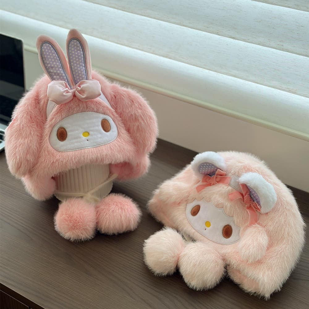 Bonito menina coração dos desenhos animados chapéu de pelúcia outono inverno quente proteção de orelha chapéu estudantes