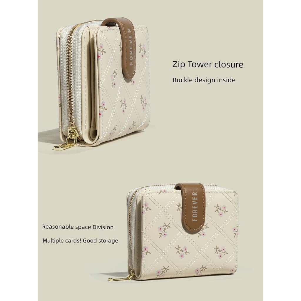 carteira feminina carteira femenina Tipo zíper multifuncional Floral moeda bolsa feminina grande capacidade titular do c