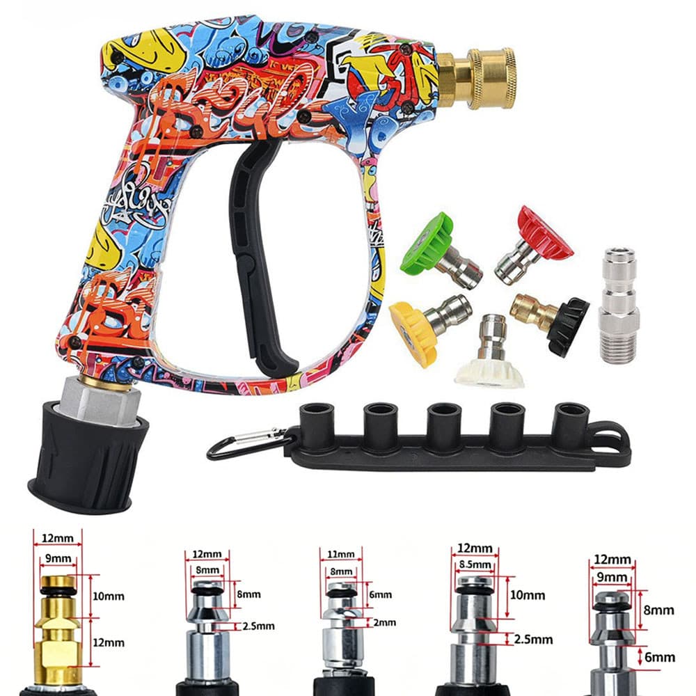 Pistola Pulverizadora Para Lavadora De Pressão Com Bicos De 5 Cores , Compatível Interface De Mangueira De Água De 8/8.5