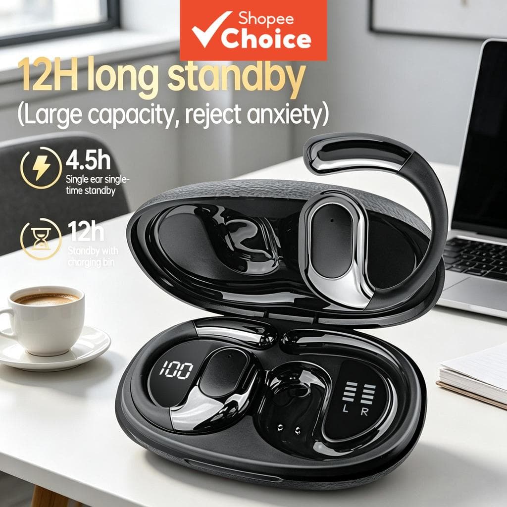 Bnixry K04 Fones De Ouvido Sem Fio Bluetooth À Prova D'água Com Cancelamento De Ruído E Display Led Bateria Longa