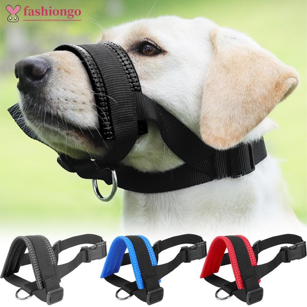 FASHIONGO Focinho Antilatido Para Cães Pequenos E Grandes , Malha Ajustável , Respirável , Focinhos Boca De Animais De E