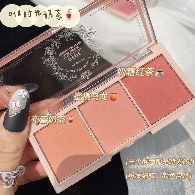 PIPL Tricolor Blush Nude Maquiagem All-in-One Palette Iniciante Natural Rouge Leite Chá Cor Fosco Cor Nude Delicado Inic
