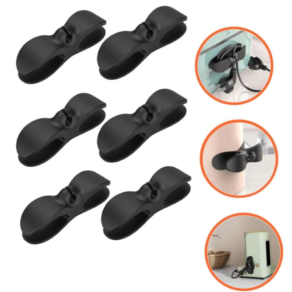 Kit Suporte Preto Do Cabo Clipe Universal O Invólucro Organizador Para Cabos De Mixer Liquidificador