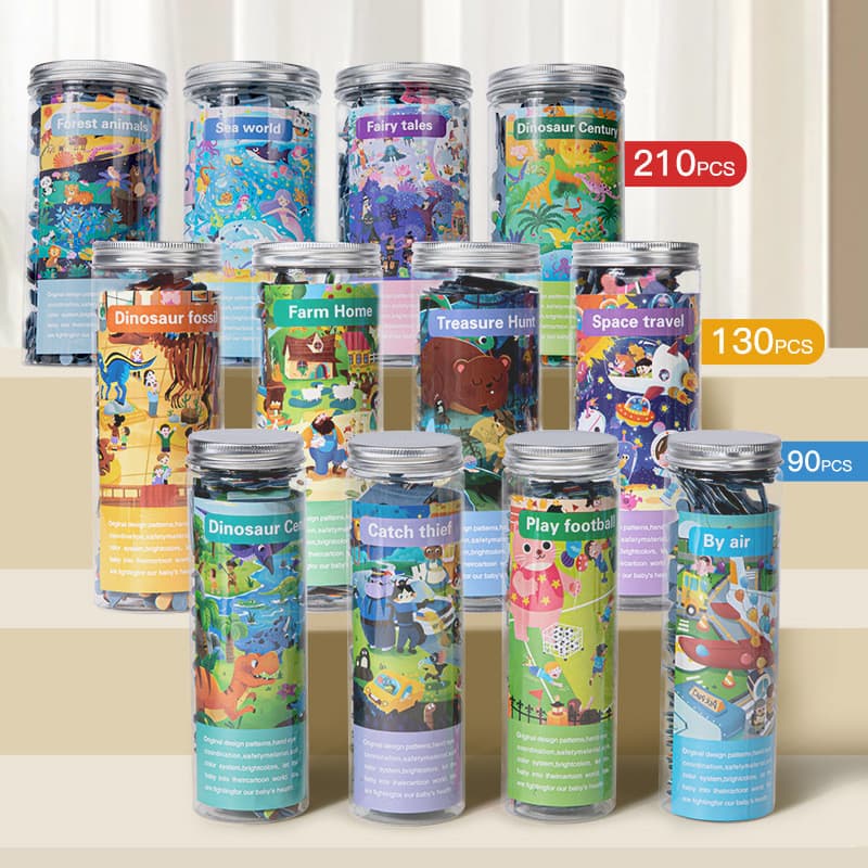 Brinquedos educativos de quebra-cabeça para crianças, presentes para jardim de infância para idades de 3 a 6 anos, caixa