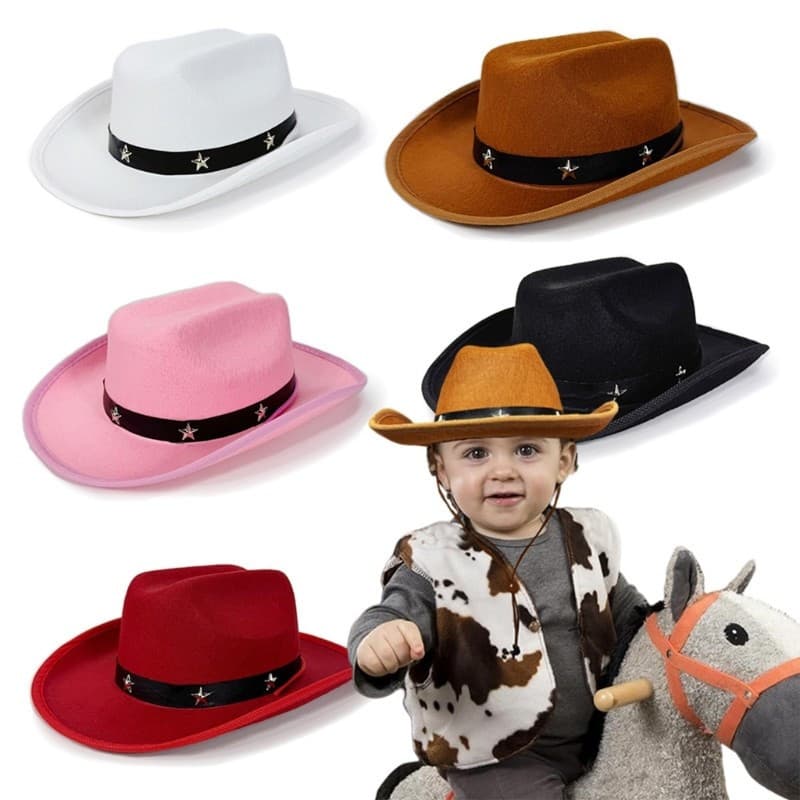 Chapéu Equestre Confortável Estone Chapéus De Cowboy Para Crianças Com Decoração Exclusiva De Estrela