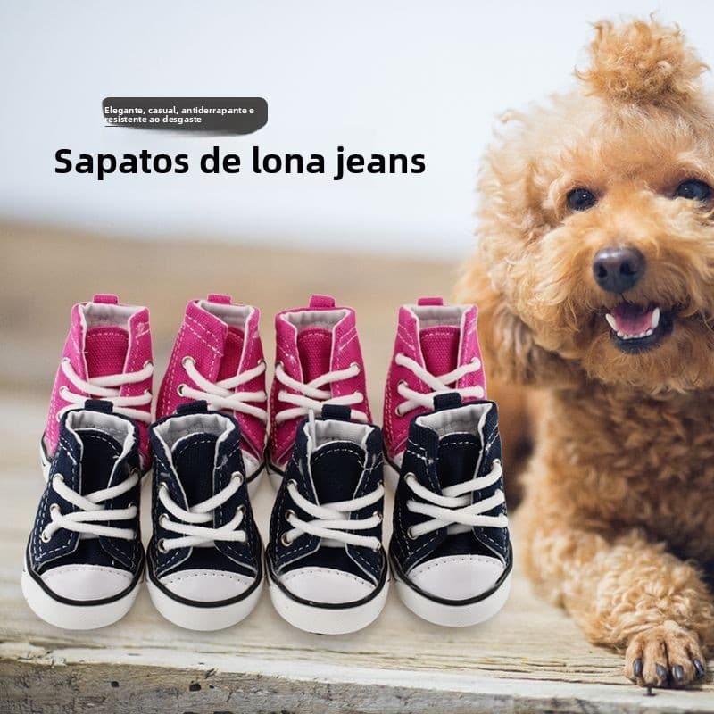 Sapatos para Cães Sapatos Casuais para Cães Sapatos Esportivos de Jeans ♥ Tênis de lona com solas confortáveis, novo des