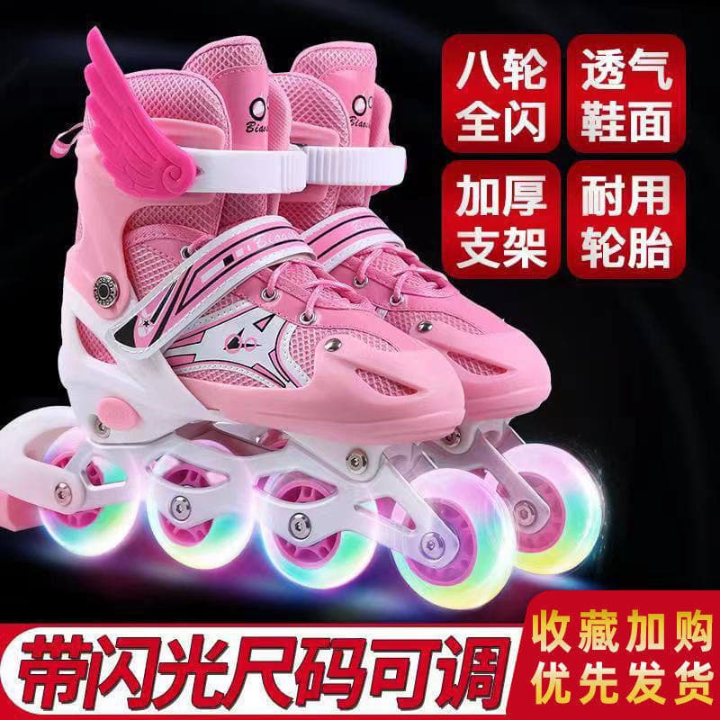 Patins de rodinhas originais para crianças, conjunto completo para iniciantes, patins em linha para adultos e crianças,