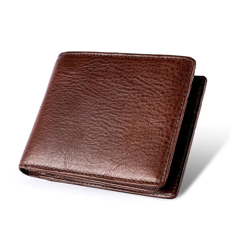 Amazon venda quente RFID carteira curta masculina Ultra-fina estudante carteira de couro genuíno juventude bolsa de moed