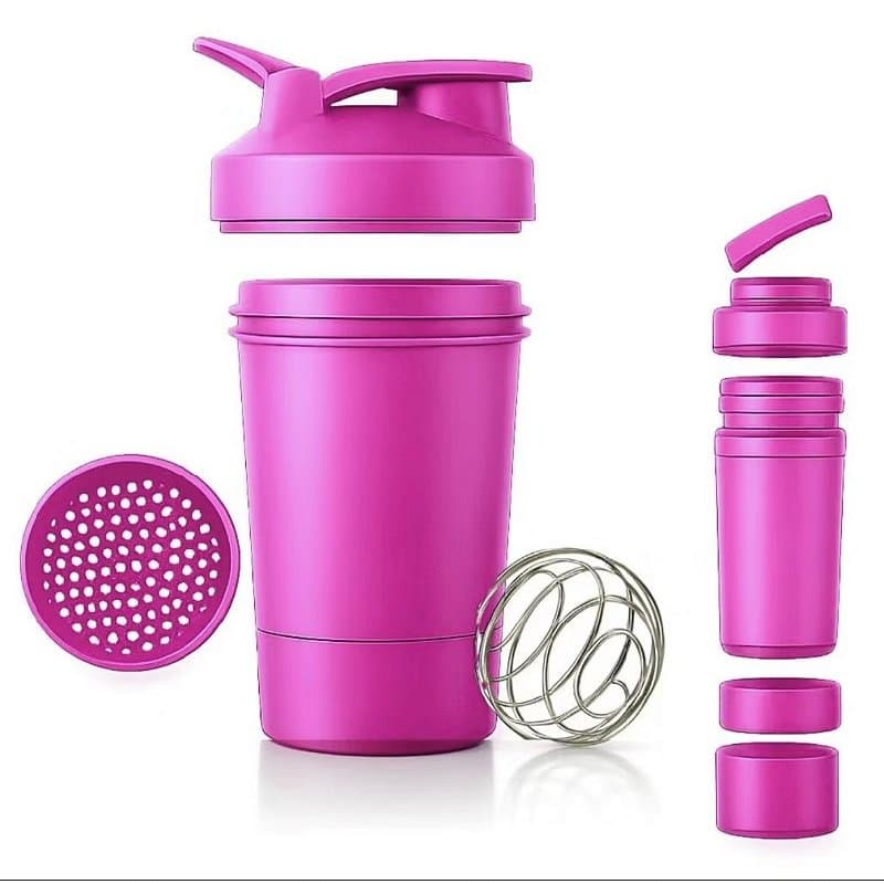 🥤 COQUETELEIRA Shaker 500ML COM 3 COMPARTIMENTOS, esfera misturadora e peneirinha
