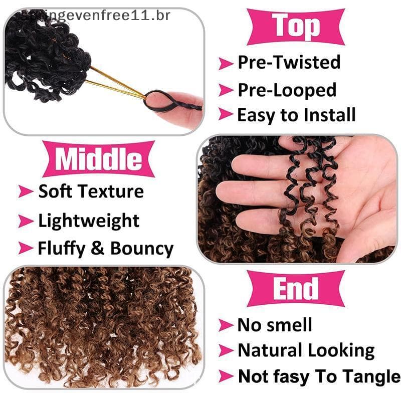 Primavera Natural Afro Kinky Encaracolado Rabo De Cavalo Extensão 8 Polegada Cordão Sintético Para Qui Penteados BR