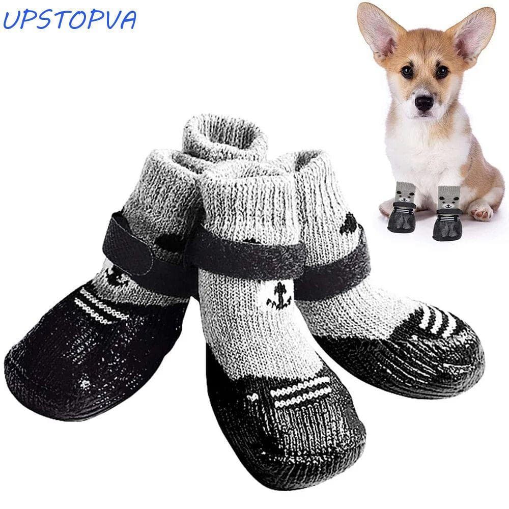 Sapato Meia Pet Antiderrapante Impermeável Borracha De Meias Para Gatos Cães Botas, Meias Para Patas 4 Unidades