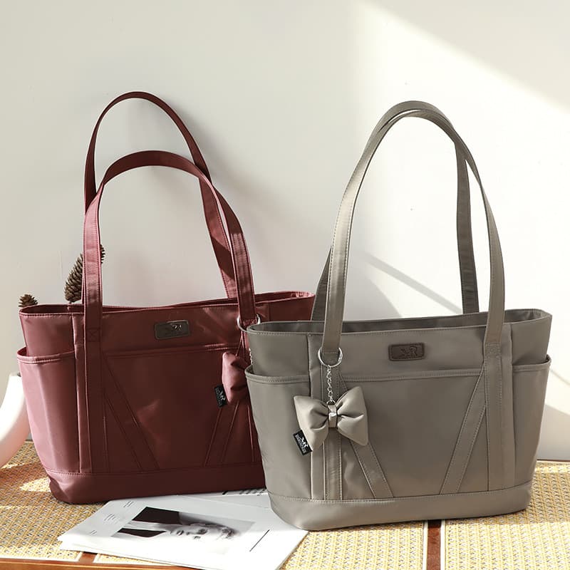 Grande capacidade sacola feminina Commuter All-Match bolsa de ombro Bowknot decoração bolsa de ombro bolsa feminina axil