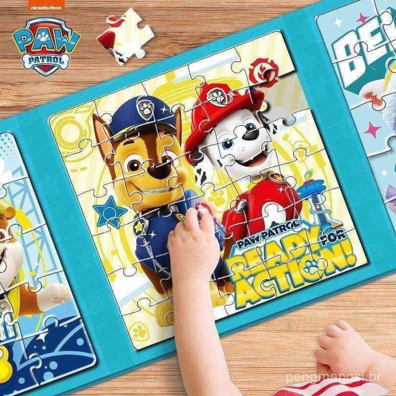 Quebra-cabeça Magnético Paw Patrol para Idades de 3 a 6, Adesivos Magnéticos de Educação Infantil, Brinquedos Educativos