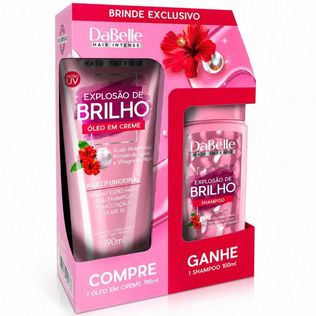 Óleo Em Creme DaBelle Explosão De Brilho Ganhe 1 Shampoo 100ml
