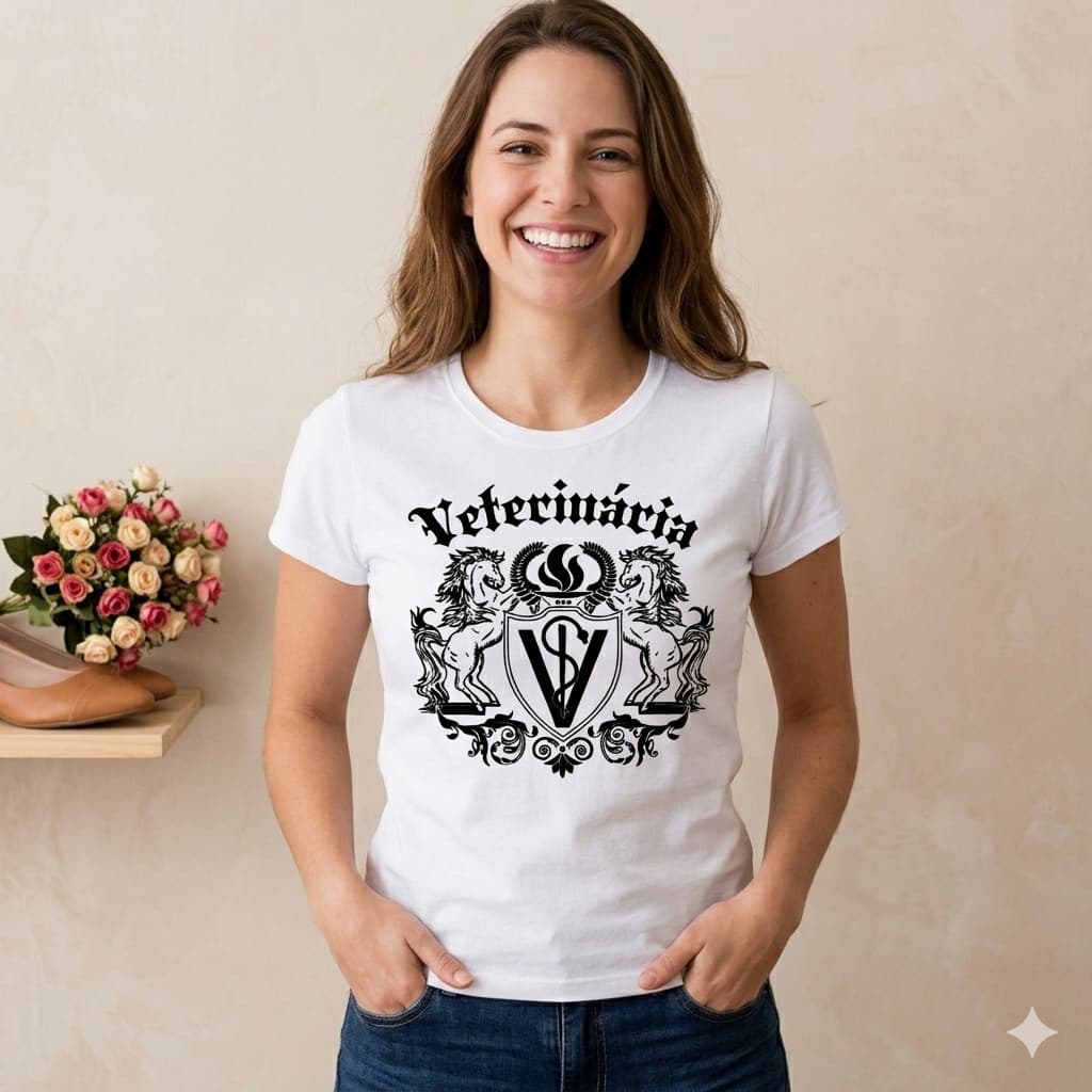Camiseta Medicina Veterinária Baby Look  Blusa Variados Tipos 05T