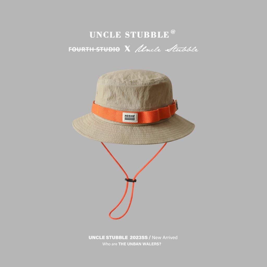 Chapéu de pescador unissex vintage de estilo japonês, com proteção solar e alças ajustáveis, perfeito para acampar e pes