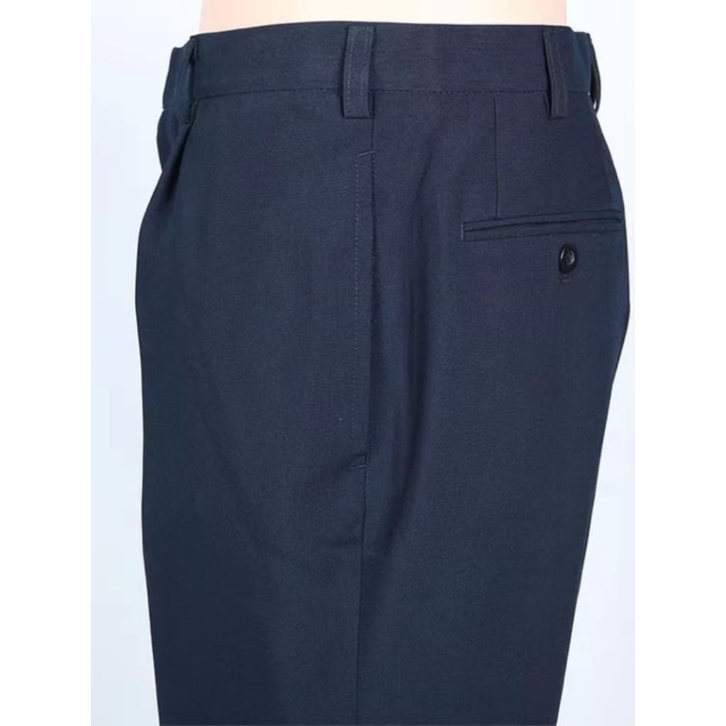 Calça social de verão azul marinho com bolso peido novo estilo verão calças finas retas soltas sem ferro calças de terno