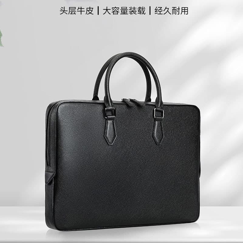 Negócios simples couro masculino High-End sentimento maleta masculina bolsa de couro genuíno padrão cruz grande-Capa