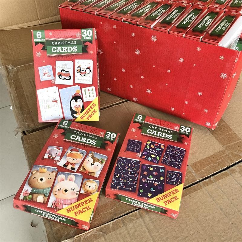 30 cartões de Natal criativos cartões em inglês estilo ins de alta qualidade