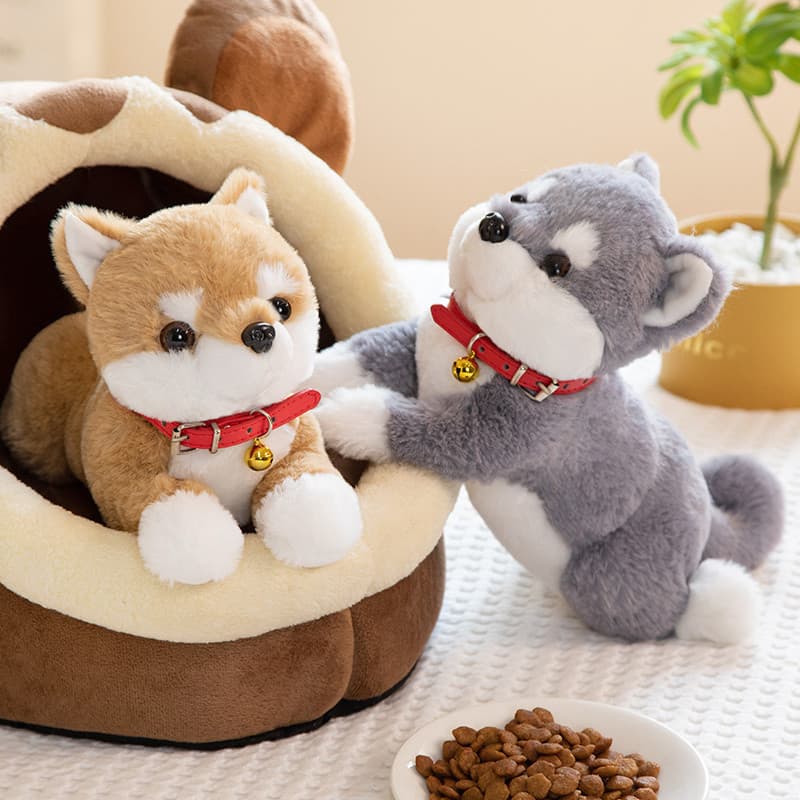 Simulação tamanho pequeno Shiba Inu boneca brinquedo Ragdoll crianças presente de pelúcia crianças cão Erha bonito