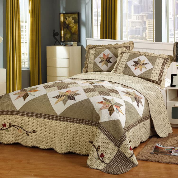 Comércio exterior pedido Original octogonal retalhos puro algodão High-End acolchoado colcha de algodão capa de cama de