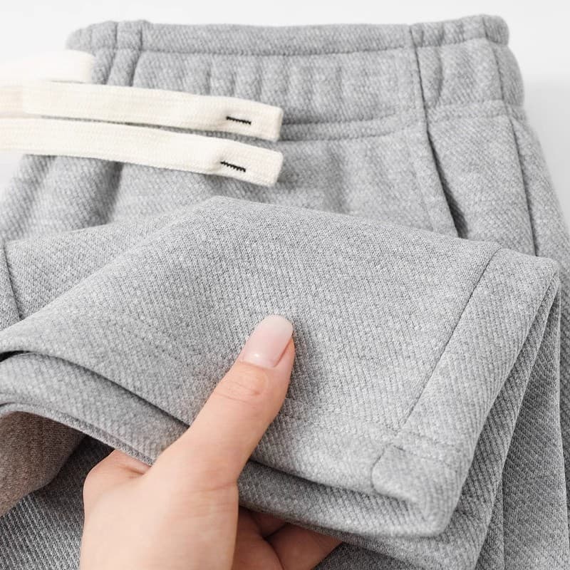 Cinza claro sarja pesada reta Sweatpants masculino solto Casual Drape All-Match esportes calças compridas feminino 2025
