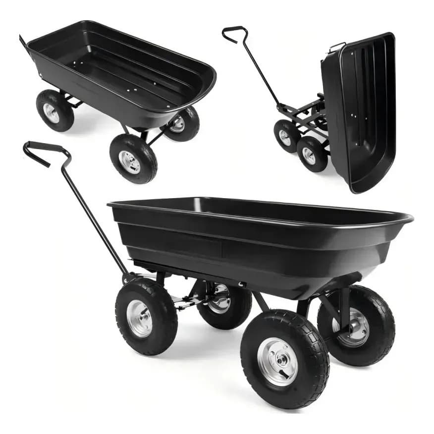 Carrinho De Mão Jardim Basculante 4 Rodas
