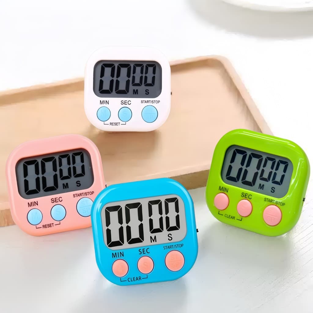 Timer Digital Temporizador Cronômetro - Para Cozinha e Estudo com Alarme Sonoro