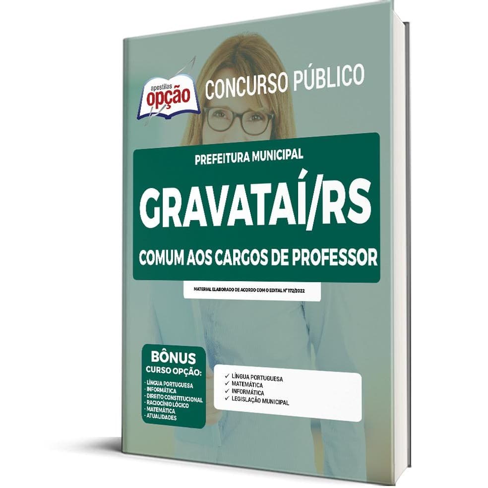 Apostila Prefeitura de Gravataí - RS - Comum aos Cargos de Professor
