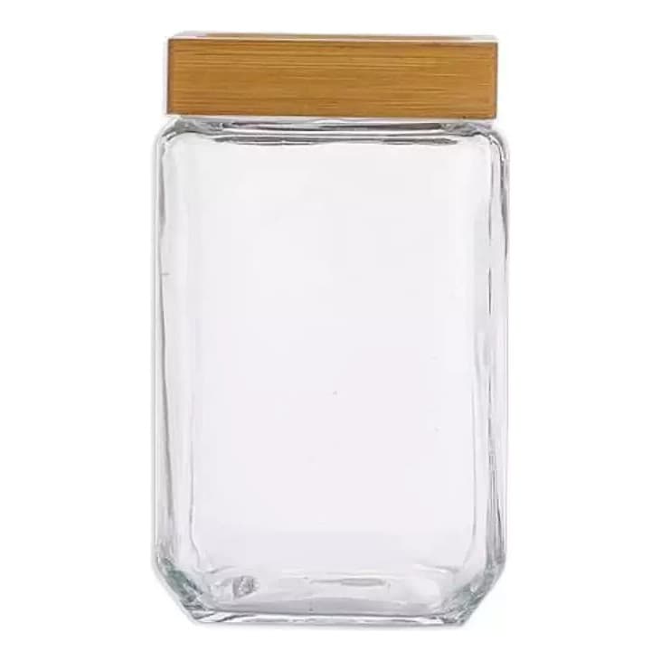 Pote Vidro 1800ml Tampa Bambu Bolacha Biscoito Mantimentos Hermético